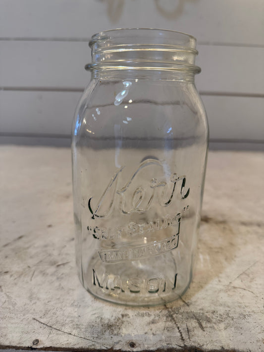 Vintage Glass Kerr Self Sealing Mason Jar
