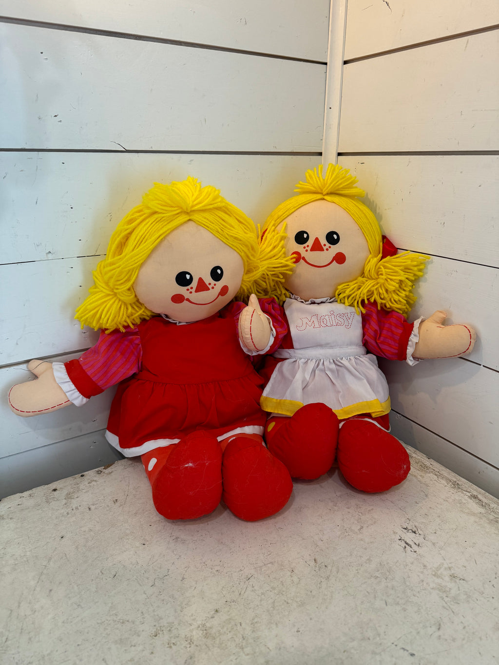 Set of Dolls MAISY (1984) MD Toilet Paper Maisy Promotional Plush 21" Cloth Doll by ETONE Vintage 1980s Set