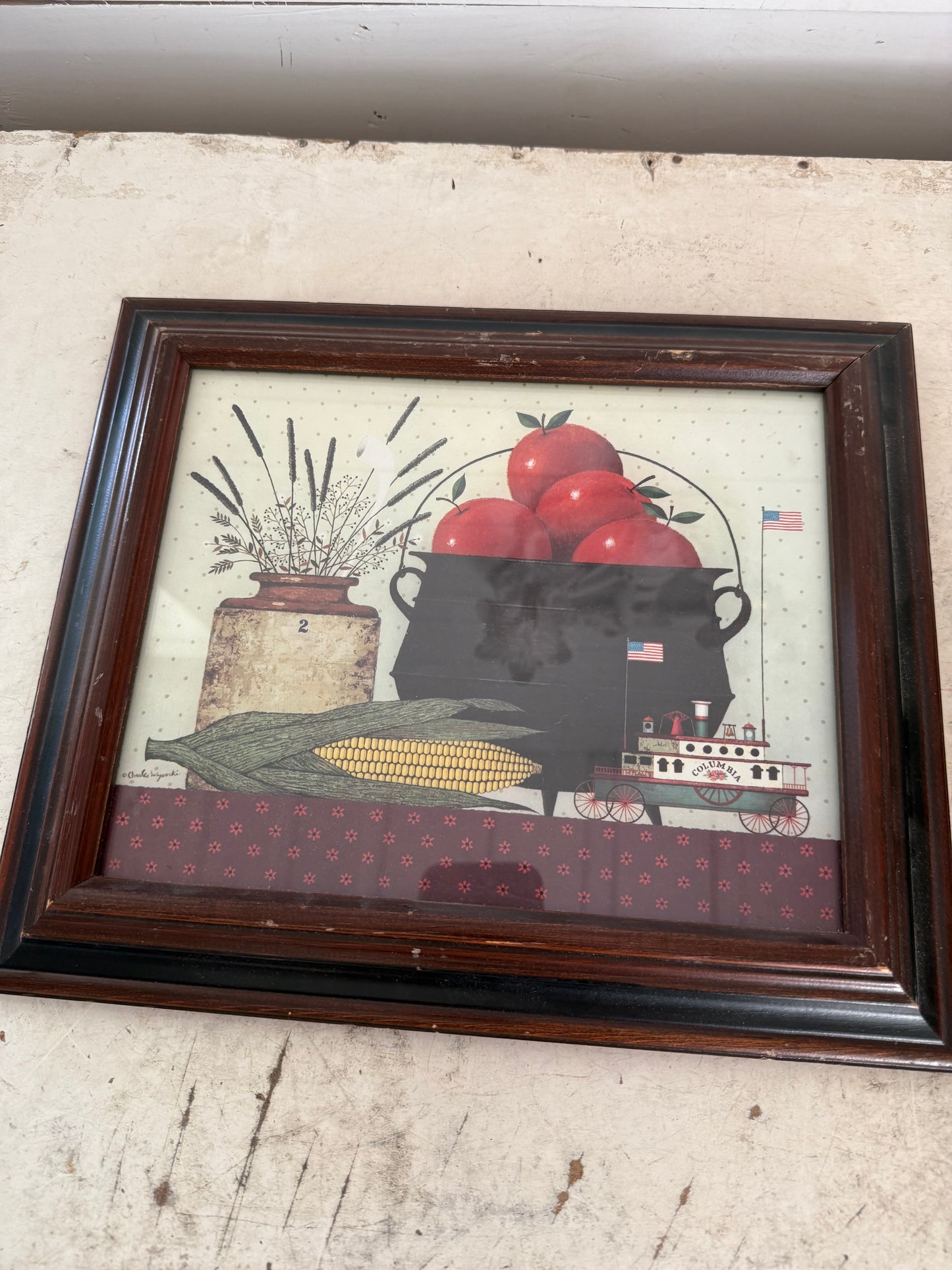 Vintage Frame with primitive art sold individually