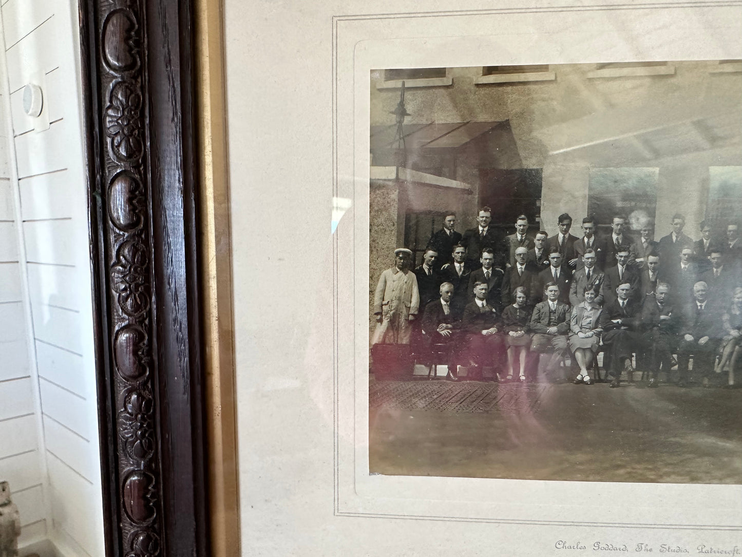19th century English Group photo with Victorian wood frame