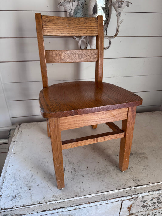 Vintage Oak Childs School Chair  Set of 2 1950's