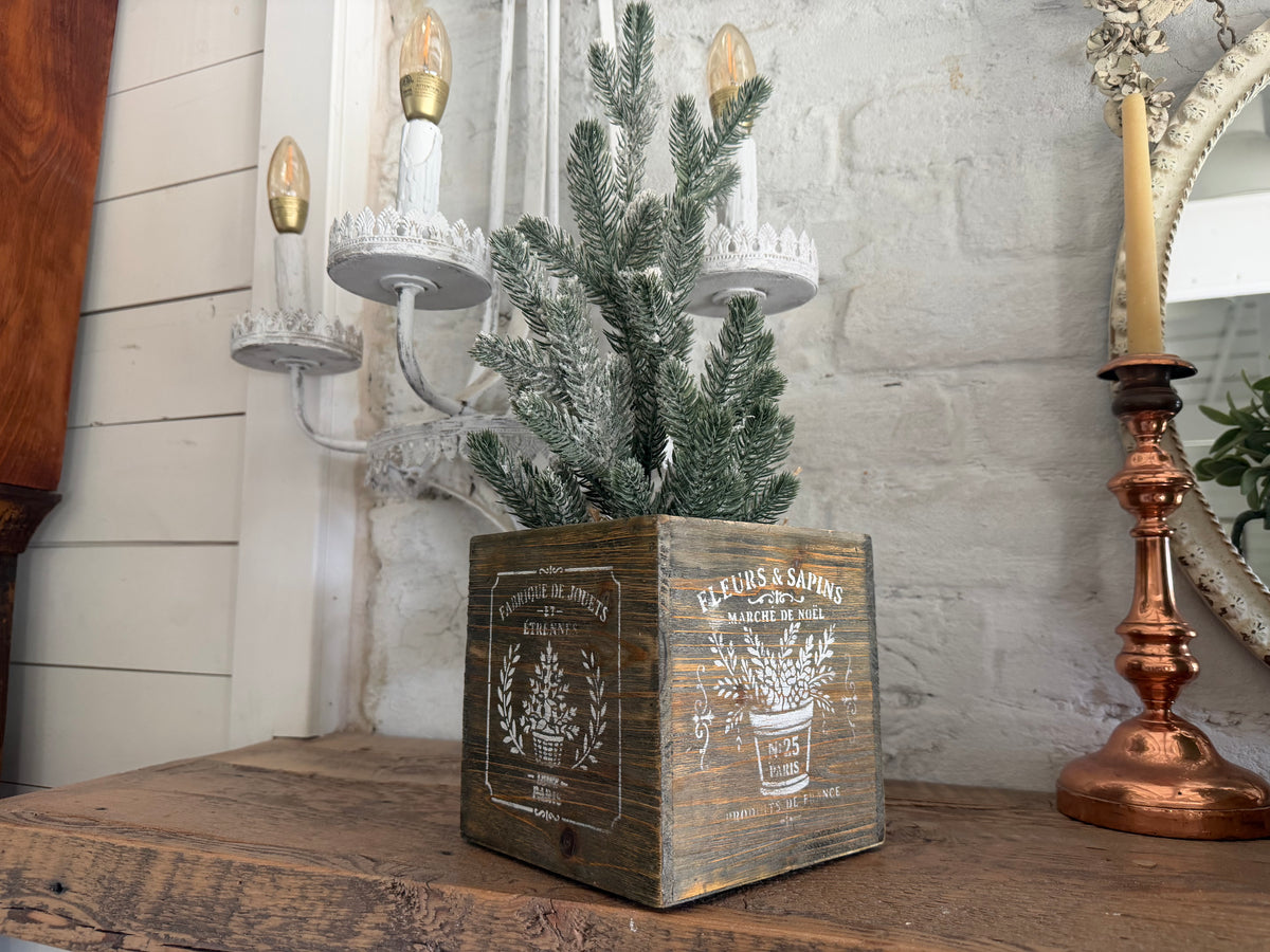 Hand Painted Box greenery not included