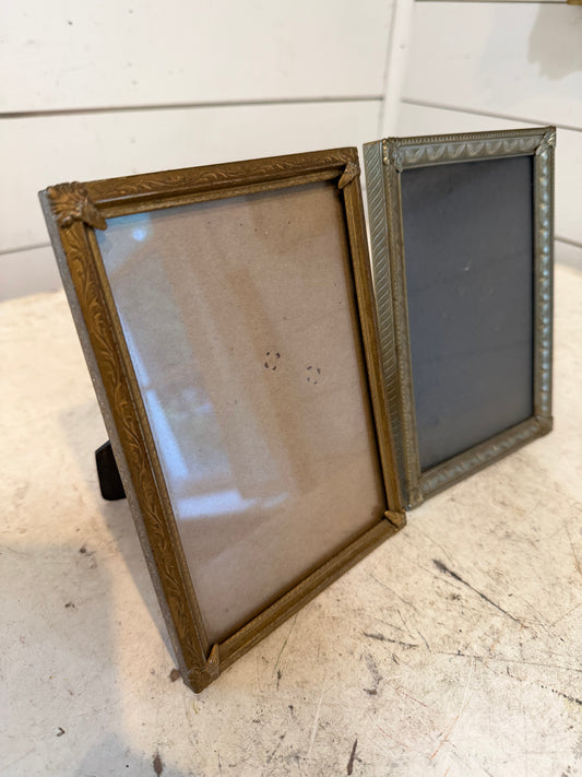 Art Deco Ornate Brass Frames Set of 2, 7” Tall - Will Get Prints