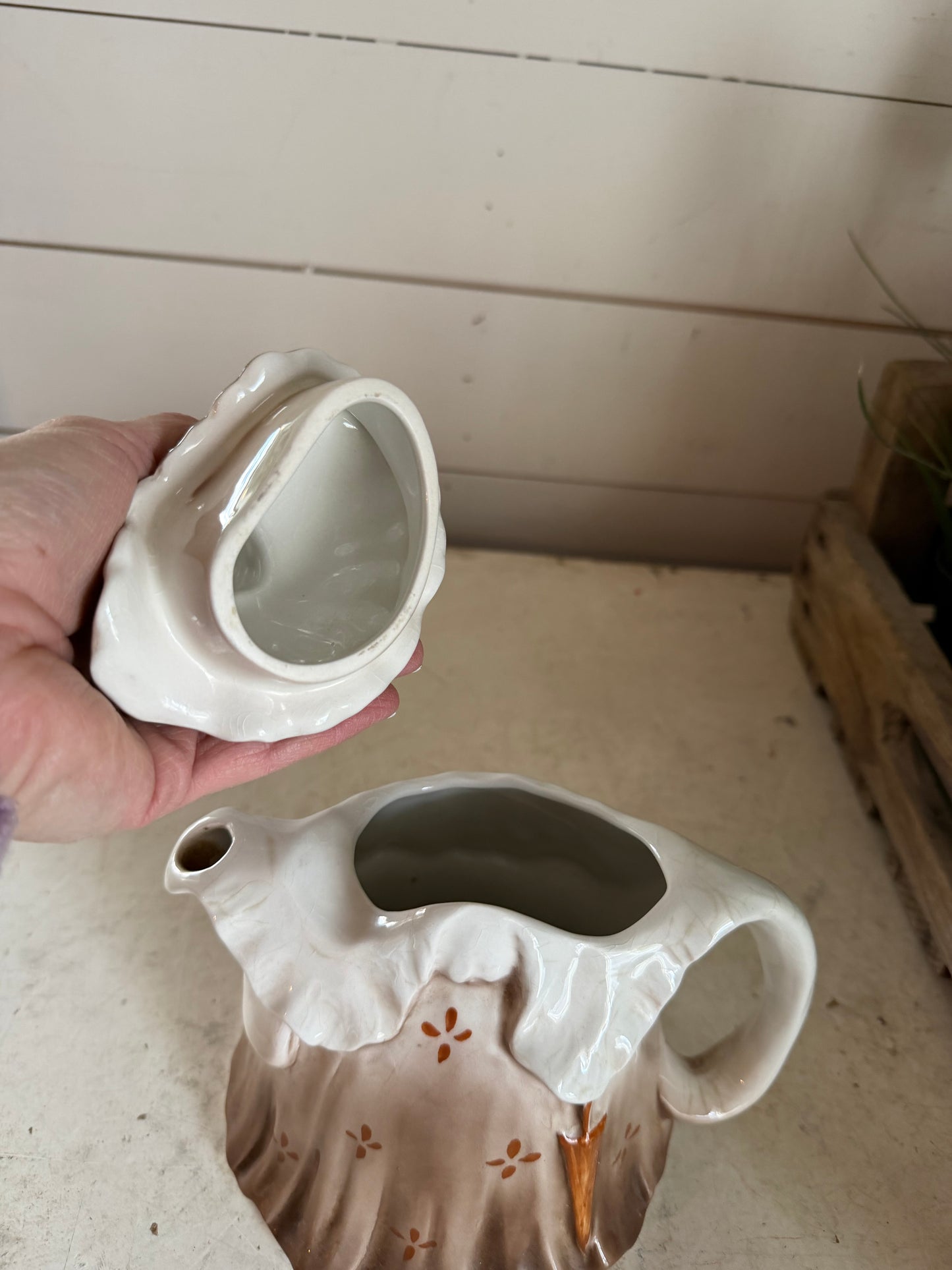 Antique Little Old Lady Teapot Staffordshire, England