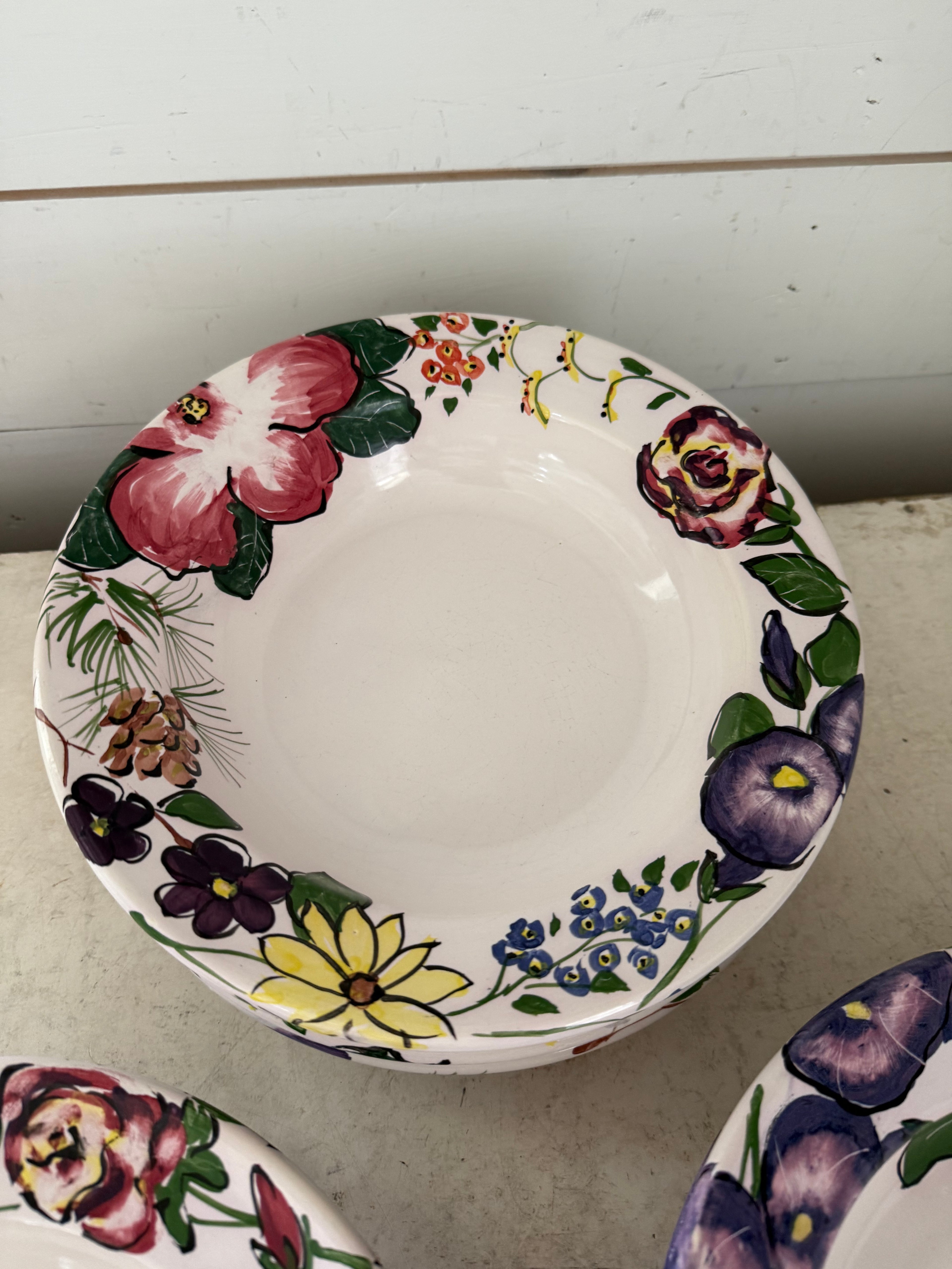 Hand Painted Studio Pottery Dessert Plates Sold individually - Signed by artist