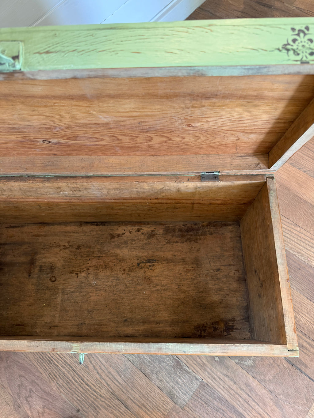 Hand Painted Antique Chest - 30x13.5x13.5