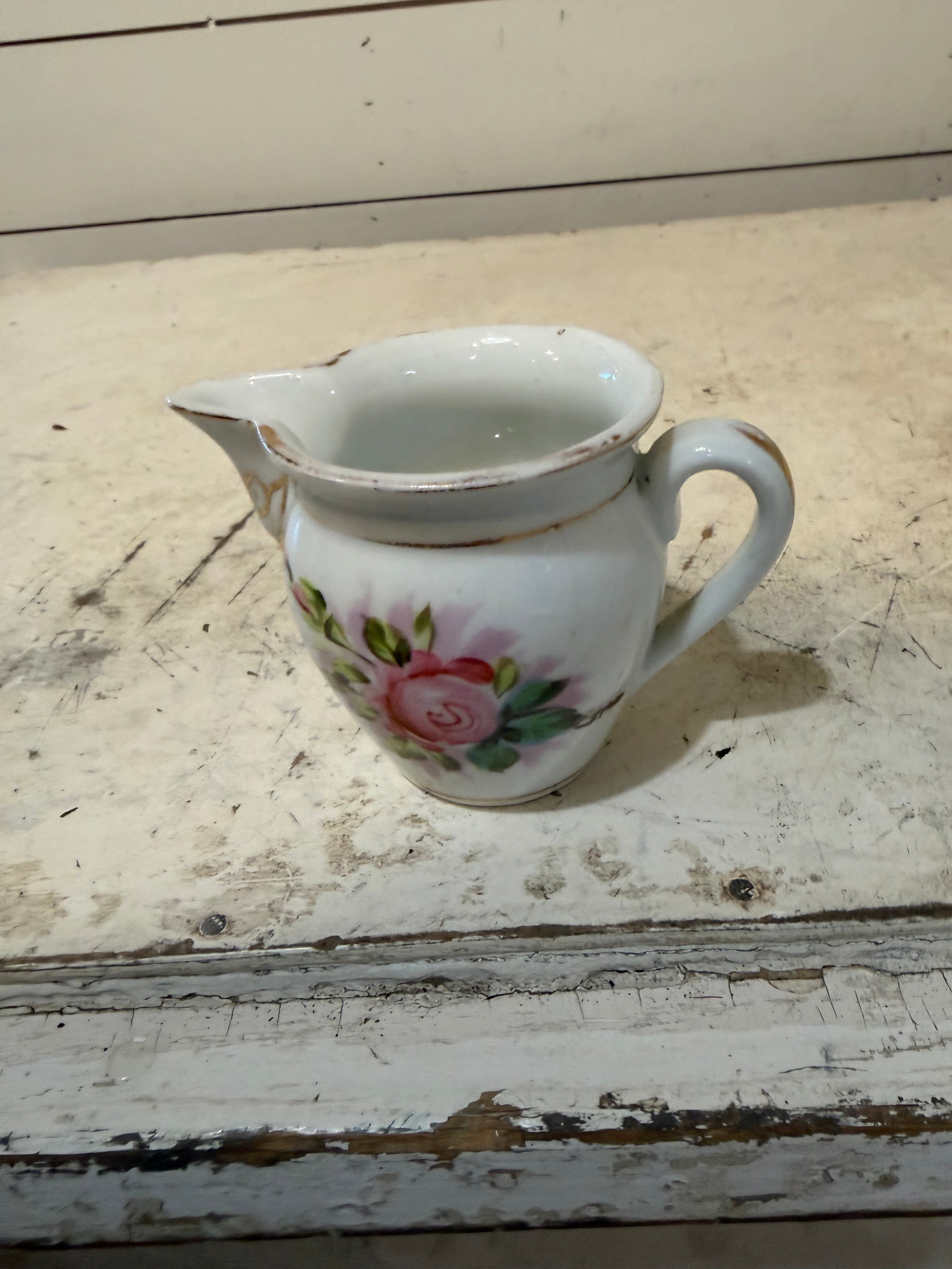 Hand painted Pink Floral Creamer