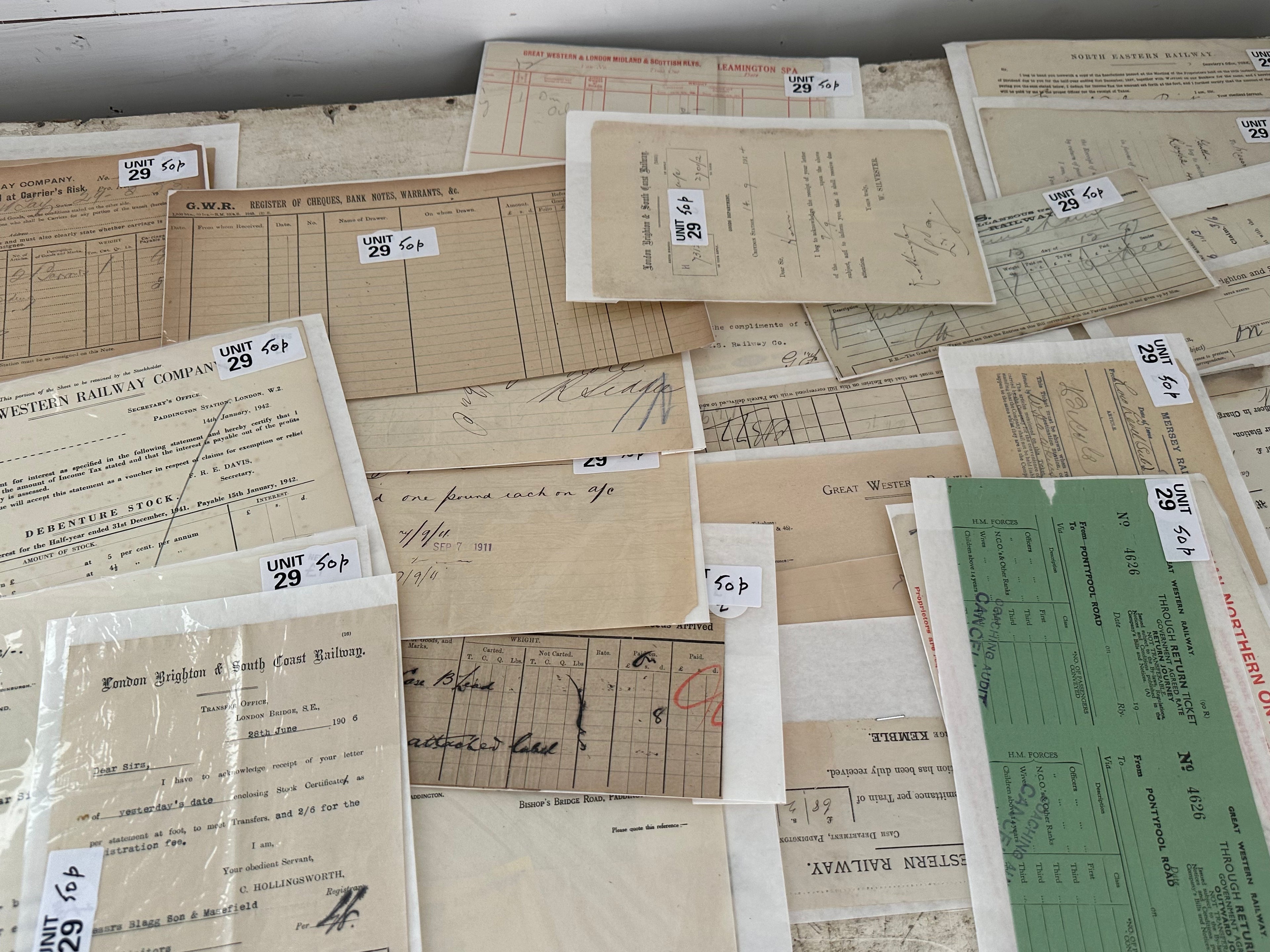 English Ephemera Mostly Train Related - sold individually picked at random