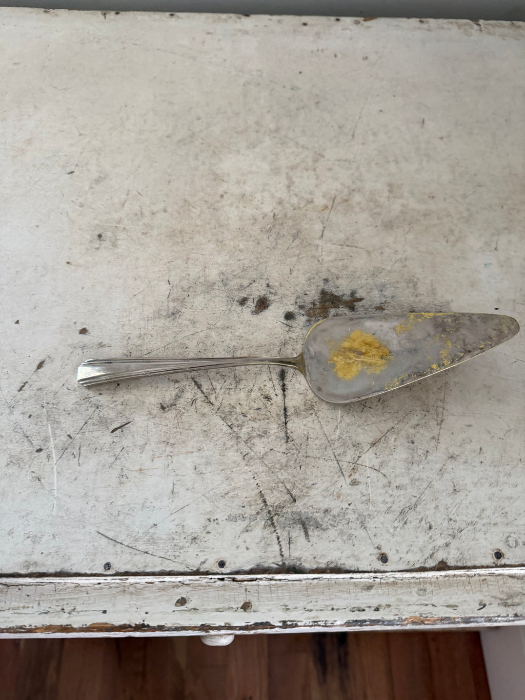 Silver Plate Over Brass Cake Server