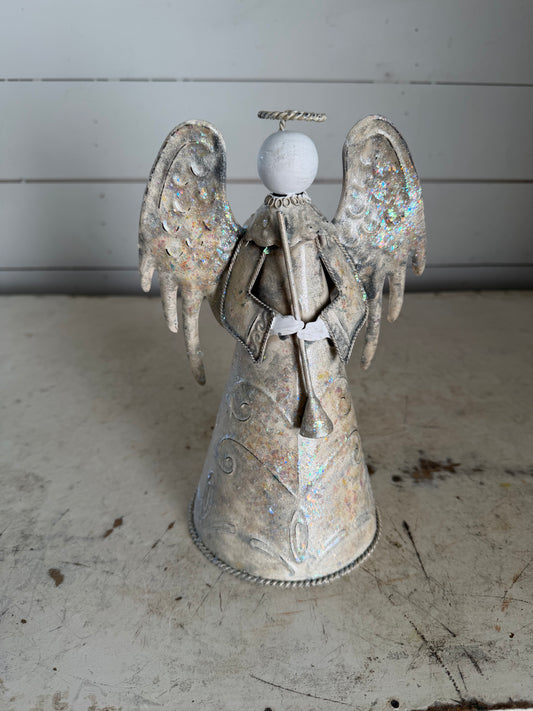 Tin Angel Tree Topper - Wings Down