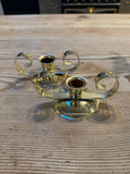 Art deco gold tone metal candle holder sold individually
