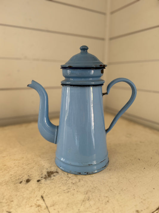 French Enamel Blue Coffee Pot