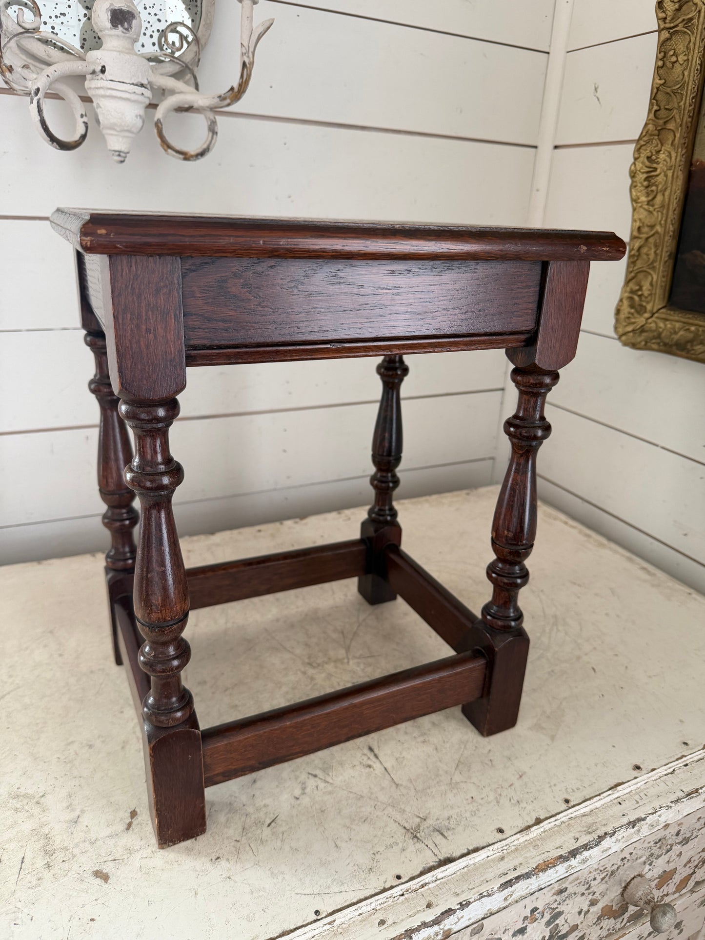 Early 1900’s Oak English Footstool Bench Table