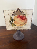 Hand Painted Photo Clip on turned base