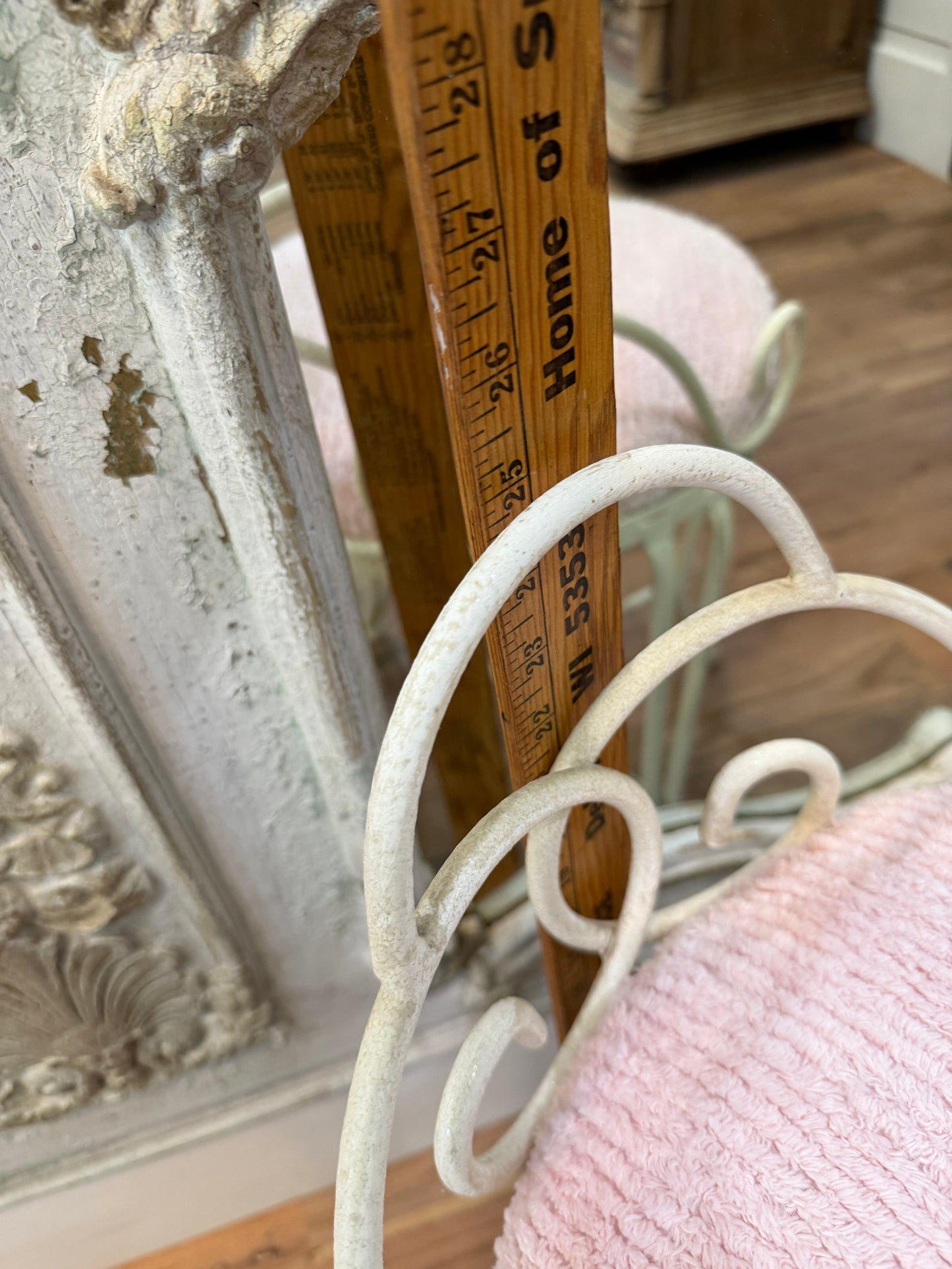 Vintage Vanity Chair with new chenielle upholstery