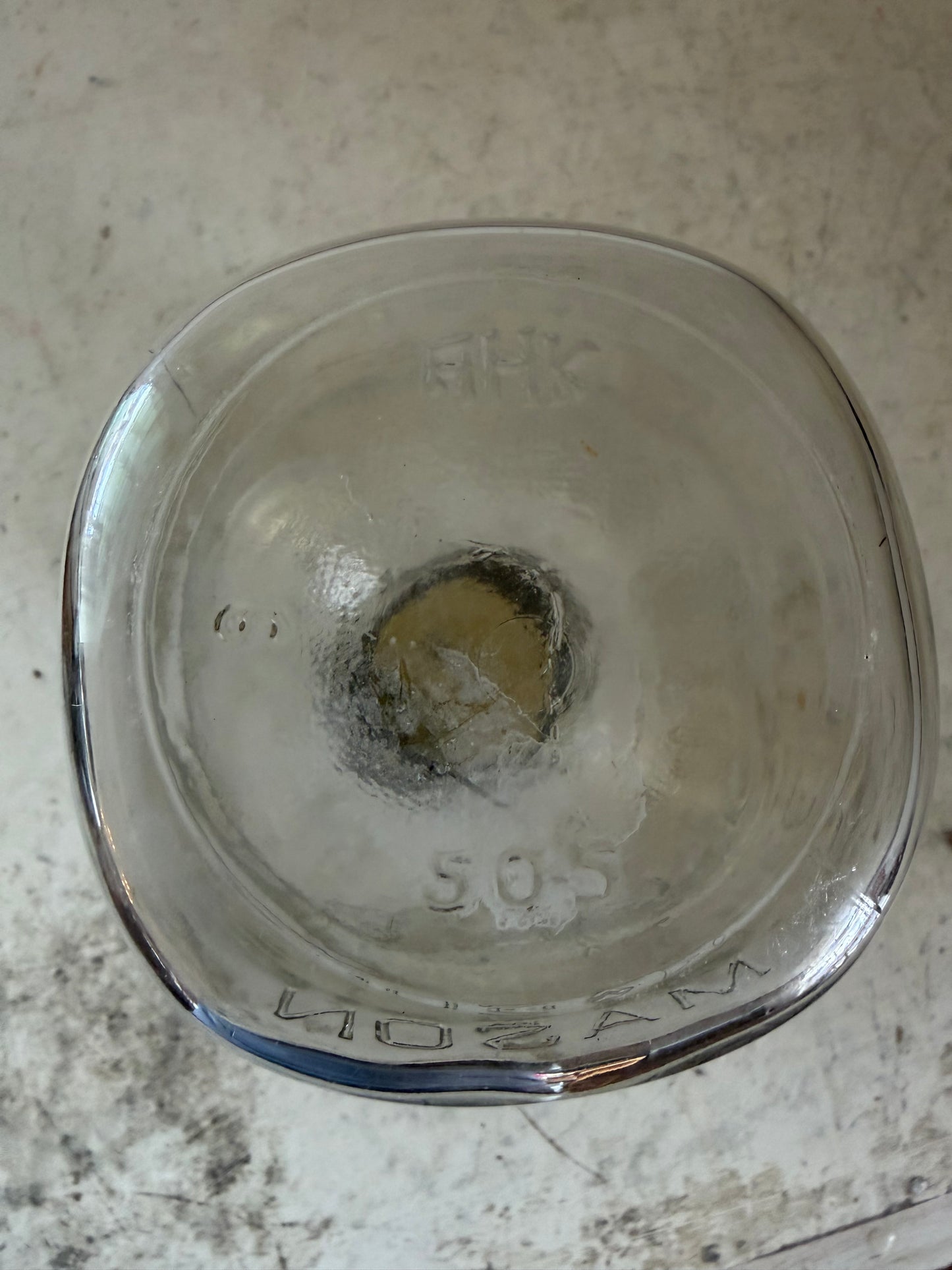 Vintage Kerr canning jar with square shoulders quart