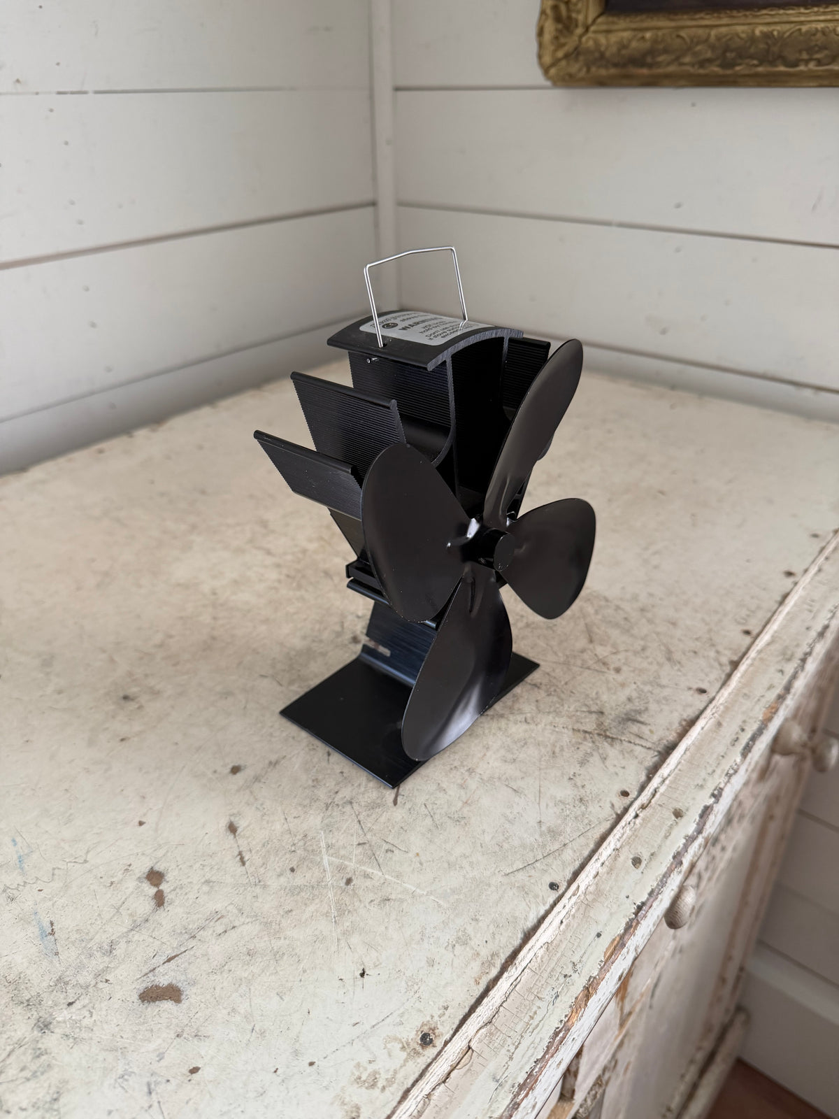 4-blade heat-powered wood stove fan