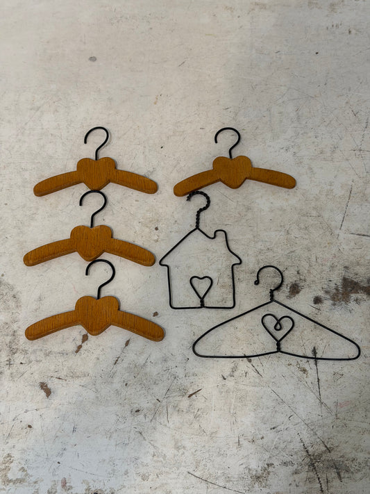Miniature Doll Clothes Hangers - Set of 6