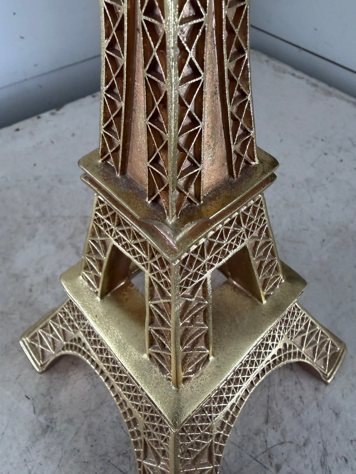 Gold Eiffel Tower statue 17.5”