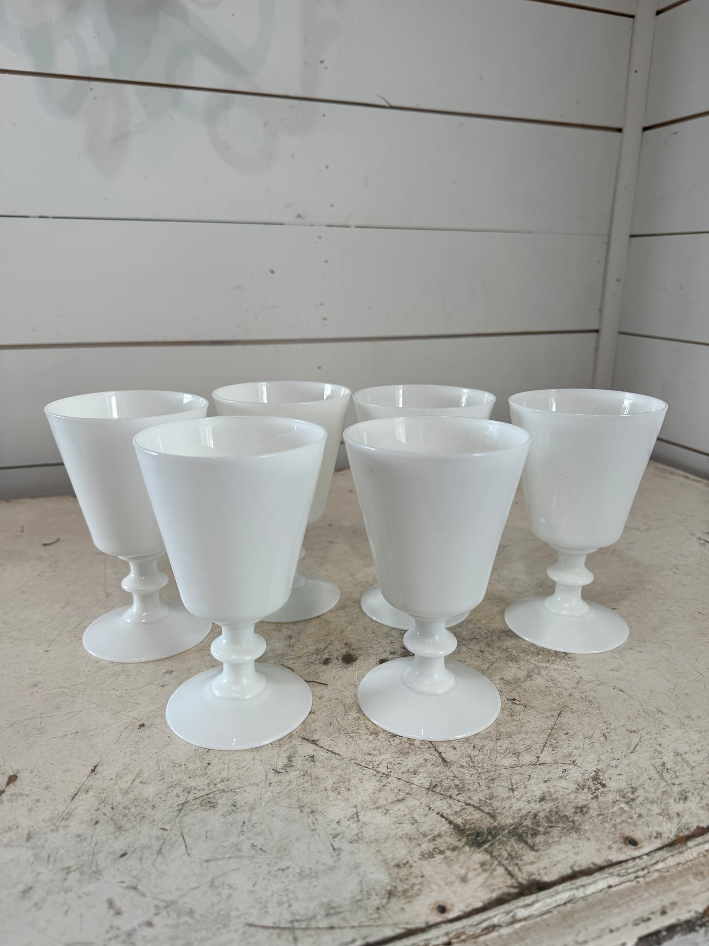 Milk Glass Wine Glass - sold individually