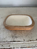 White Enameled Mango Wood Tray