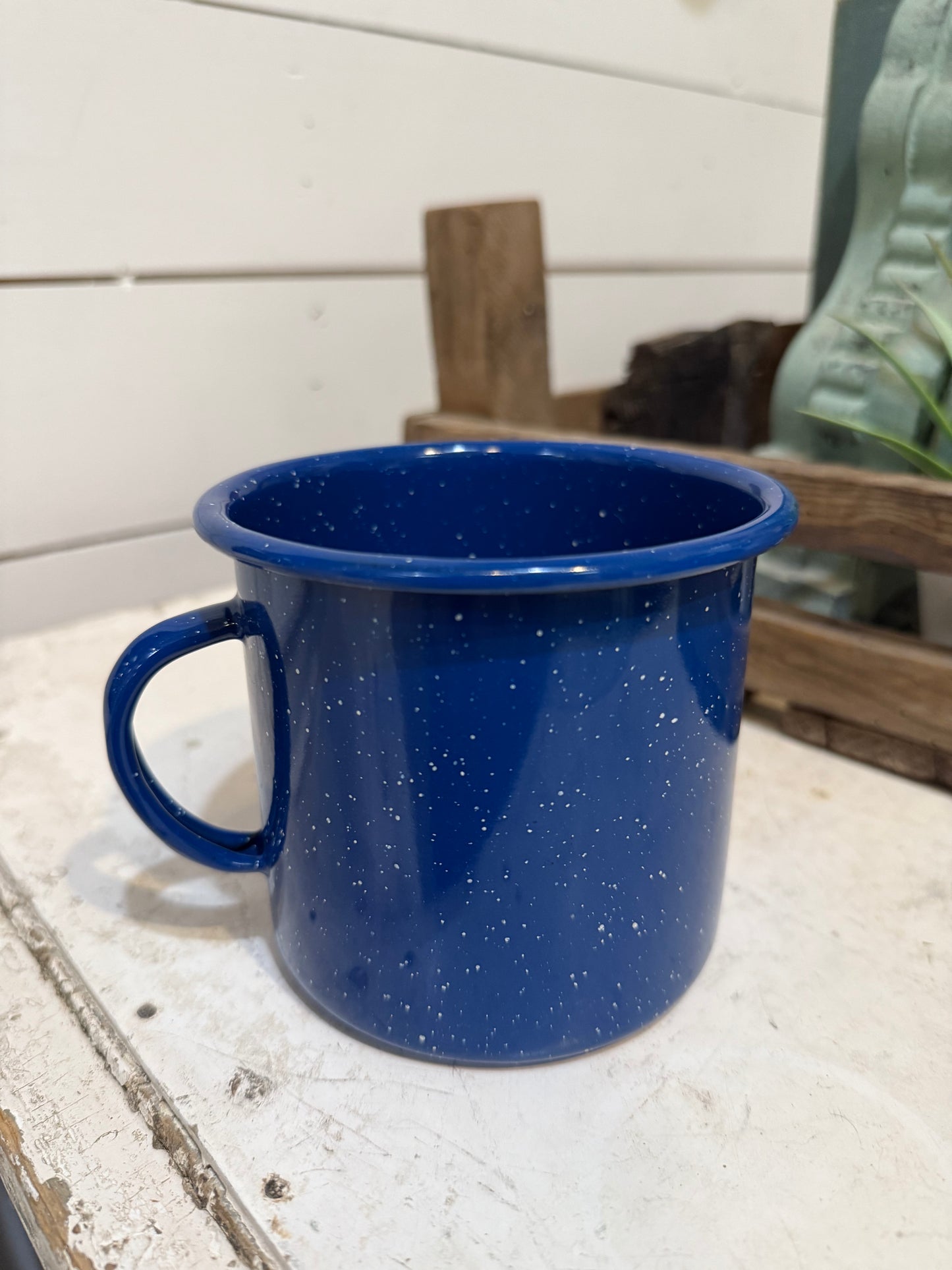 Oversized Large Blue Enamel Mug