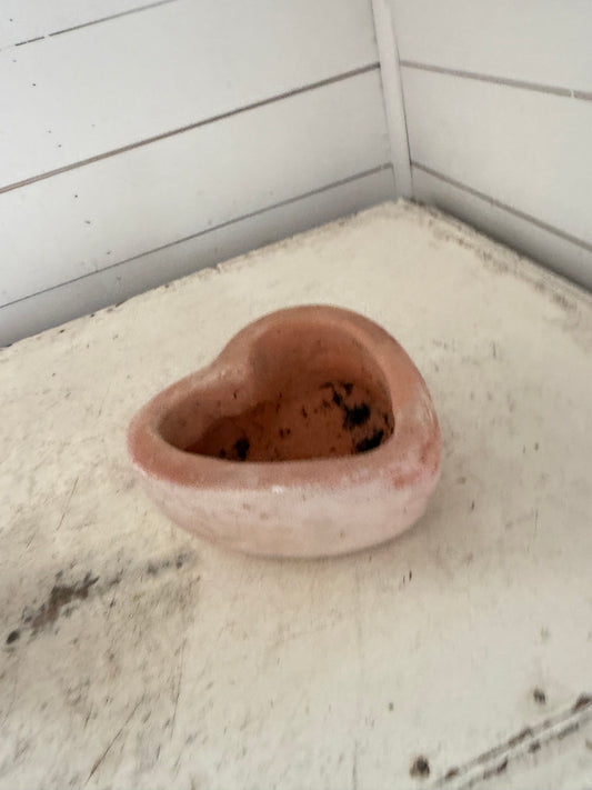Heart shaped terra-cotta planter