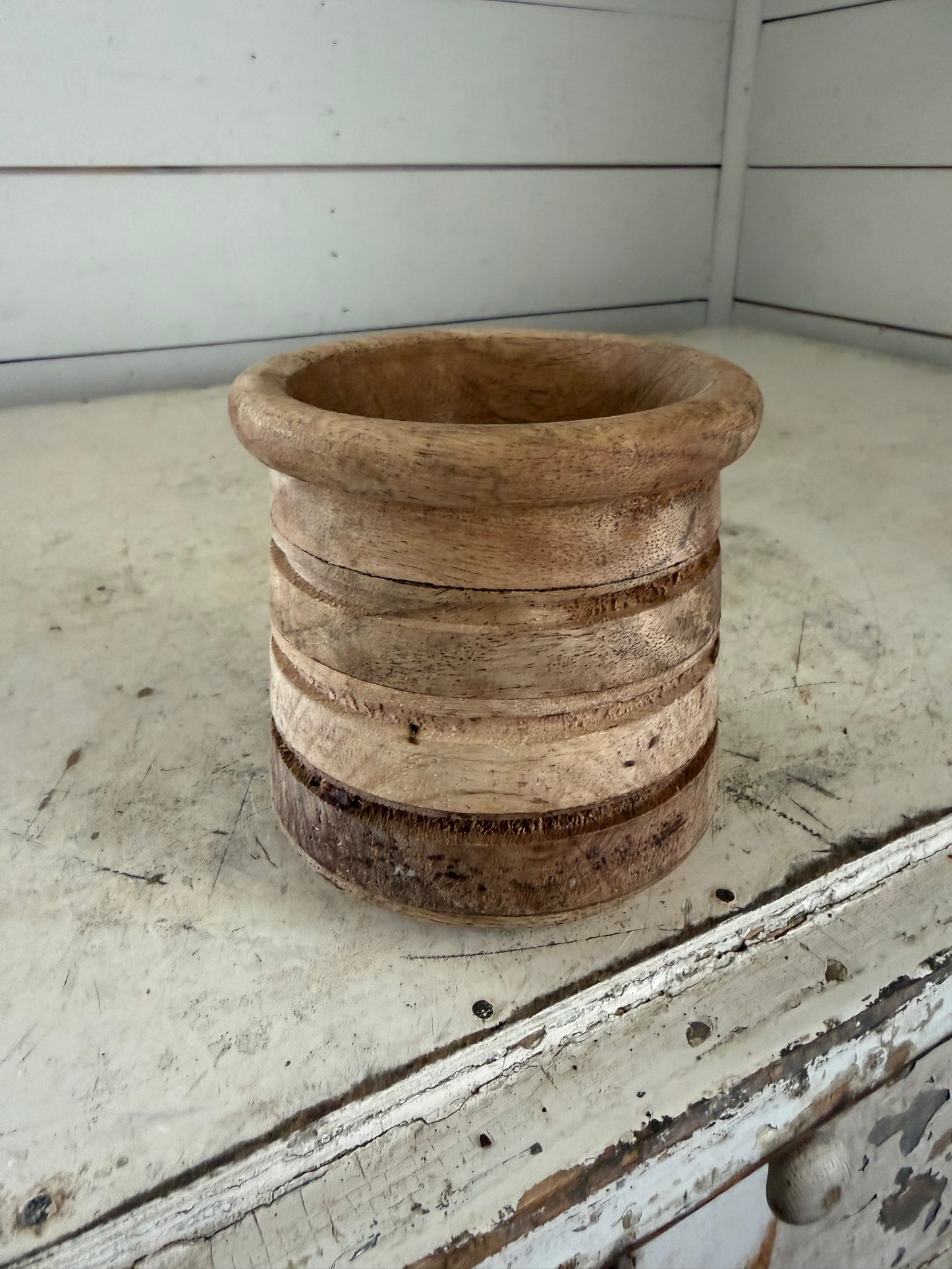 Turned Wood Vase container