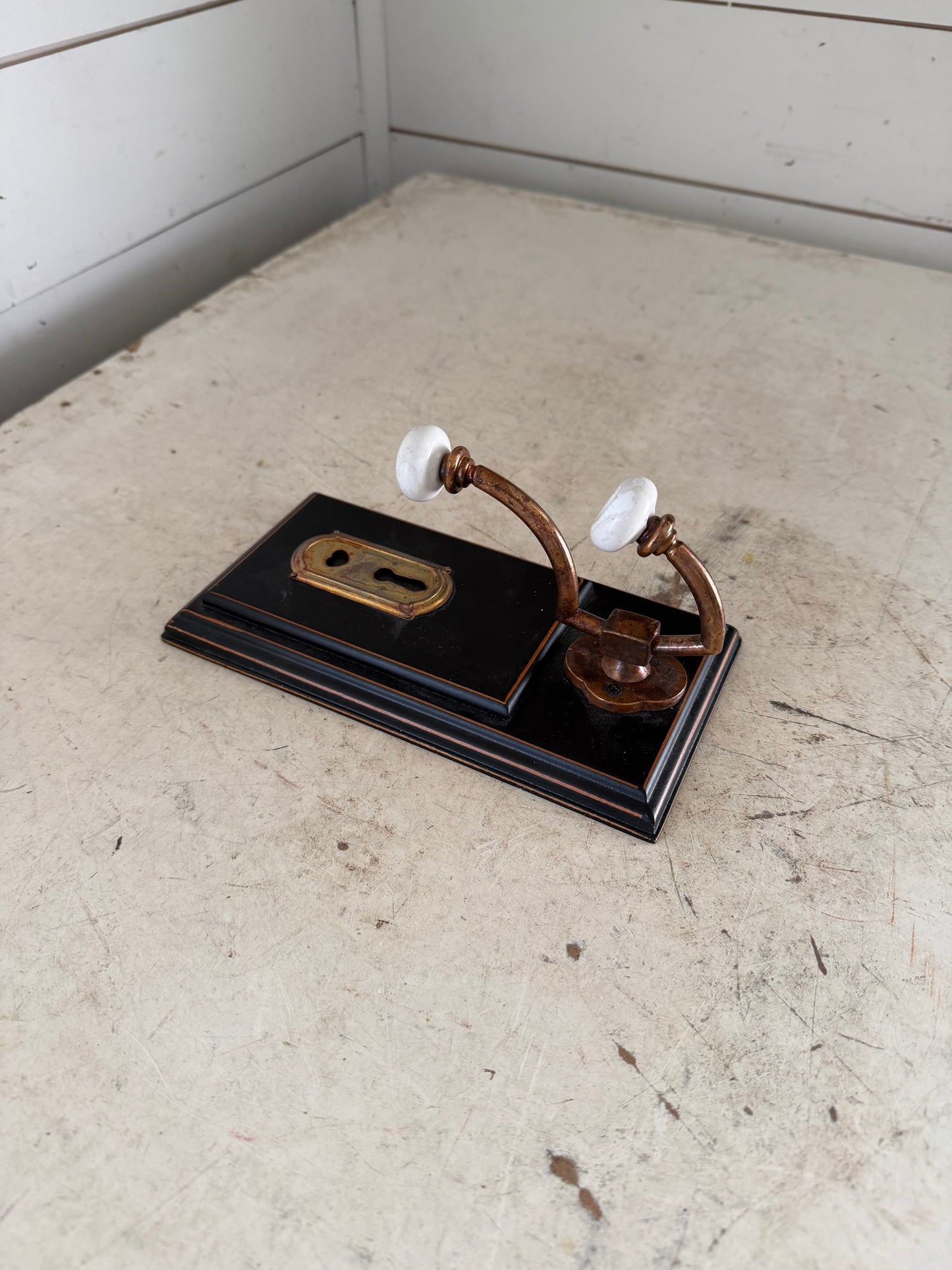 Double Wall Hook with Keyhole Backer and Porcelain Knobs will get makeover