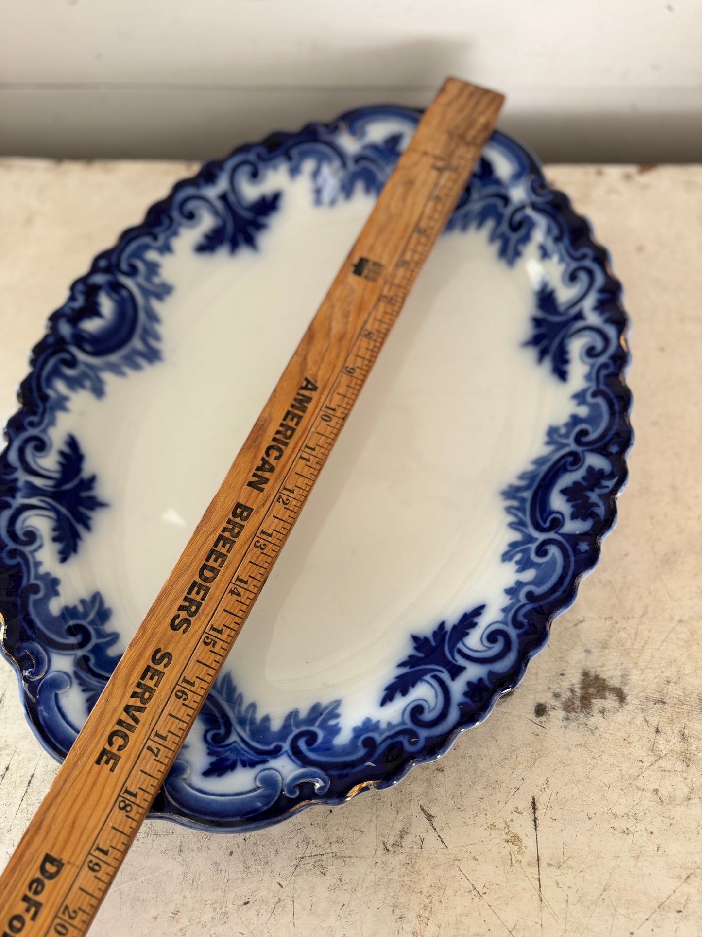 Antique Flow Blue Clifton Ironstone Platter