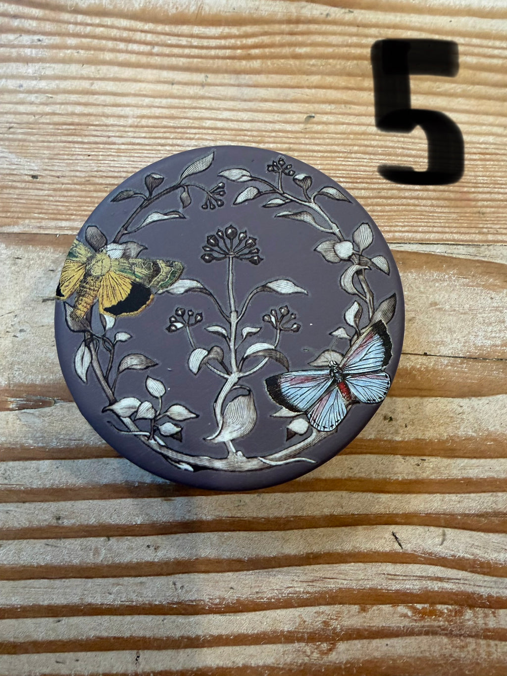 3” ceramic Trinket Dishes with IOD Floral Transfers - Sold Individually