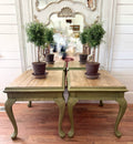 French Country Cottage Hand Painted Solid Wood Side Table Set