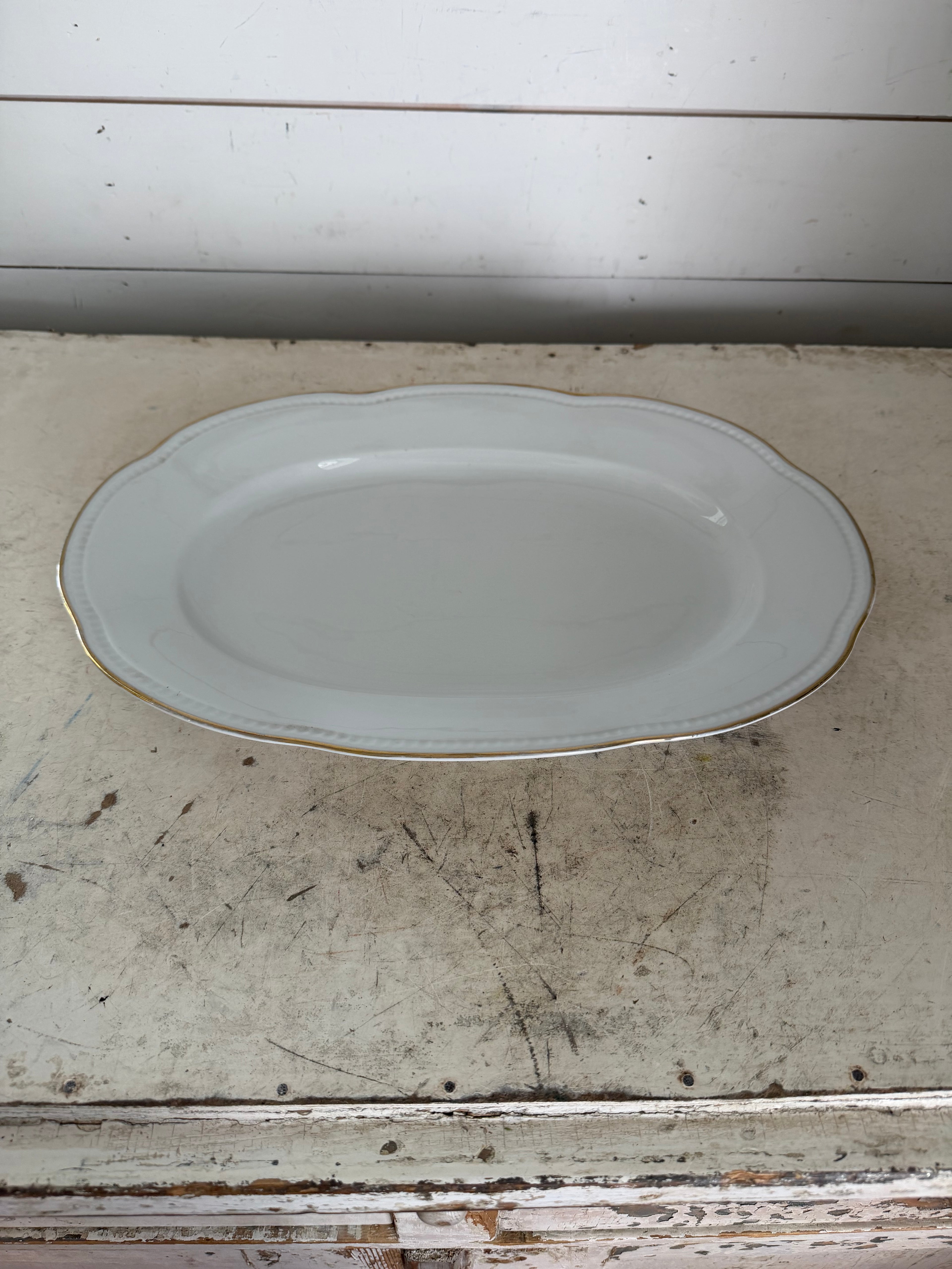 Large white platter with Gold trim P.T. Tirschenreuth Bavaria