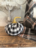 Small buffalo check pumpkin with gold stem