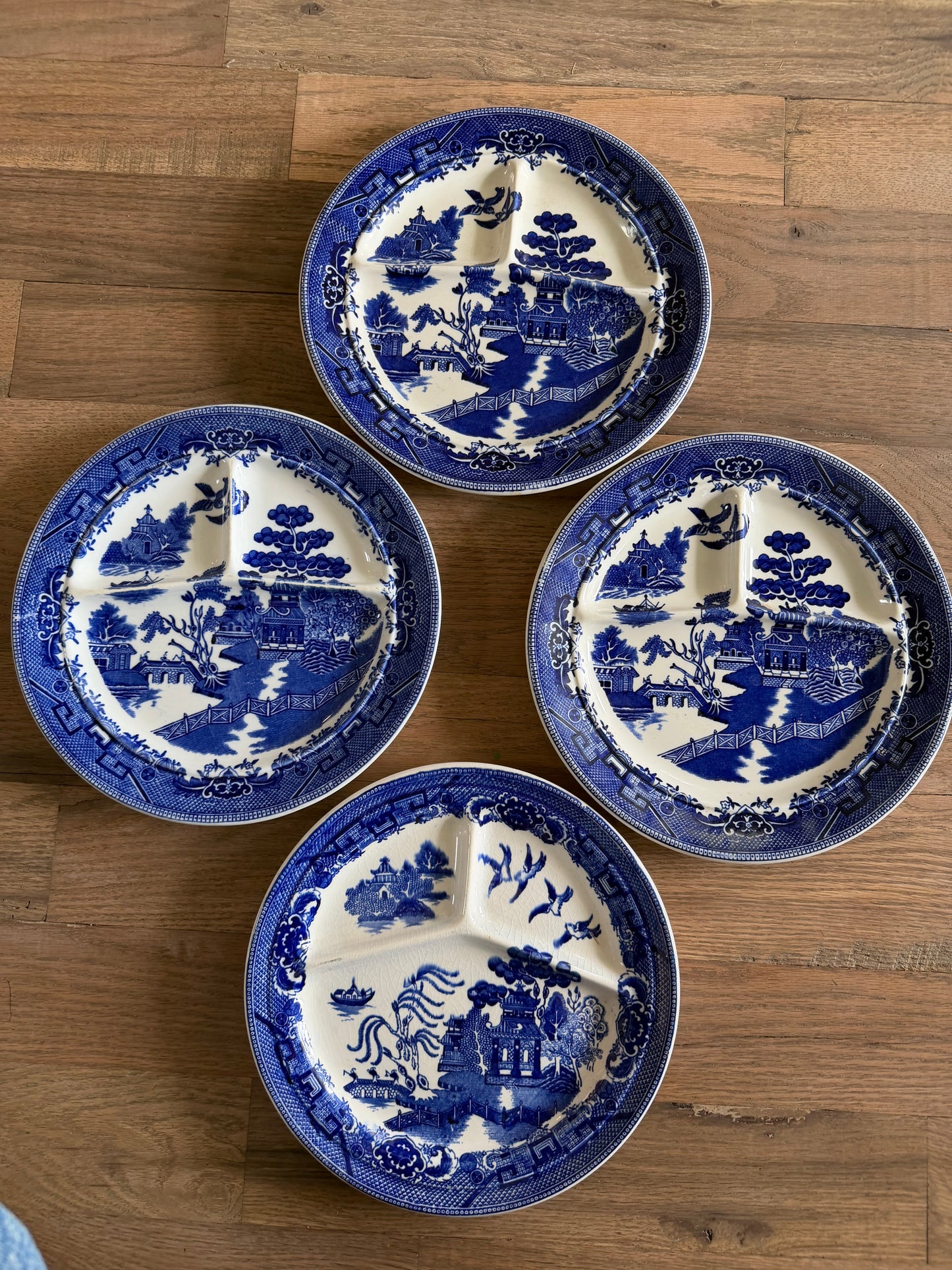 Vintage Blue Willow Ware Made in USA Divided Grill Plate - Sold Individually Picked at Random