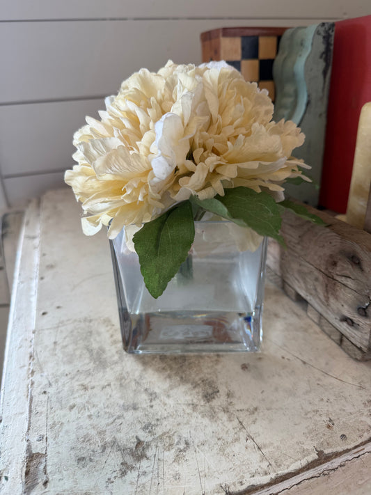 Peony Faux Flowers in Vase Silk Flowers