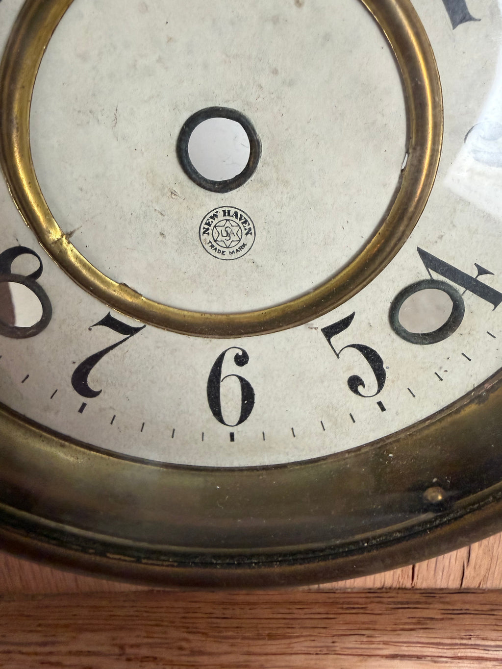 Antique New Haven Mantle Clock With Cast Copper Accents (missing Clock Mechanism)
