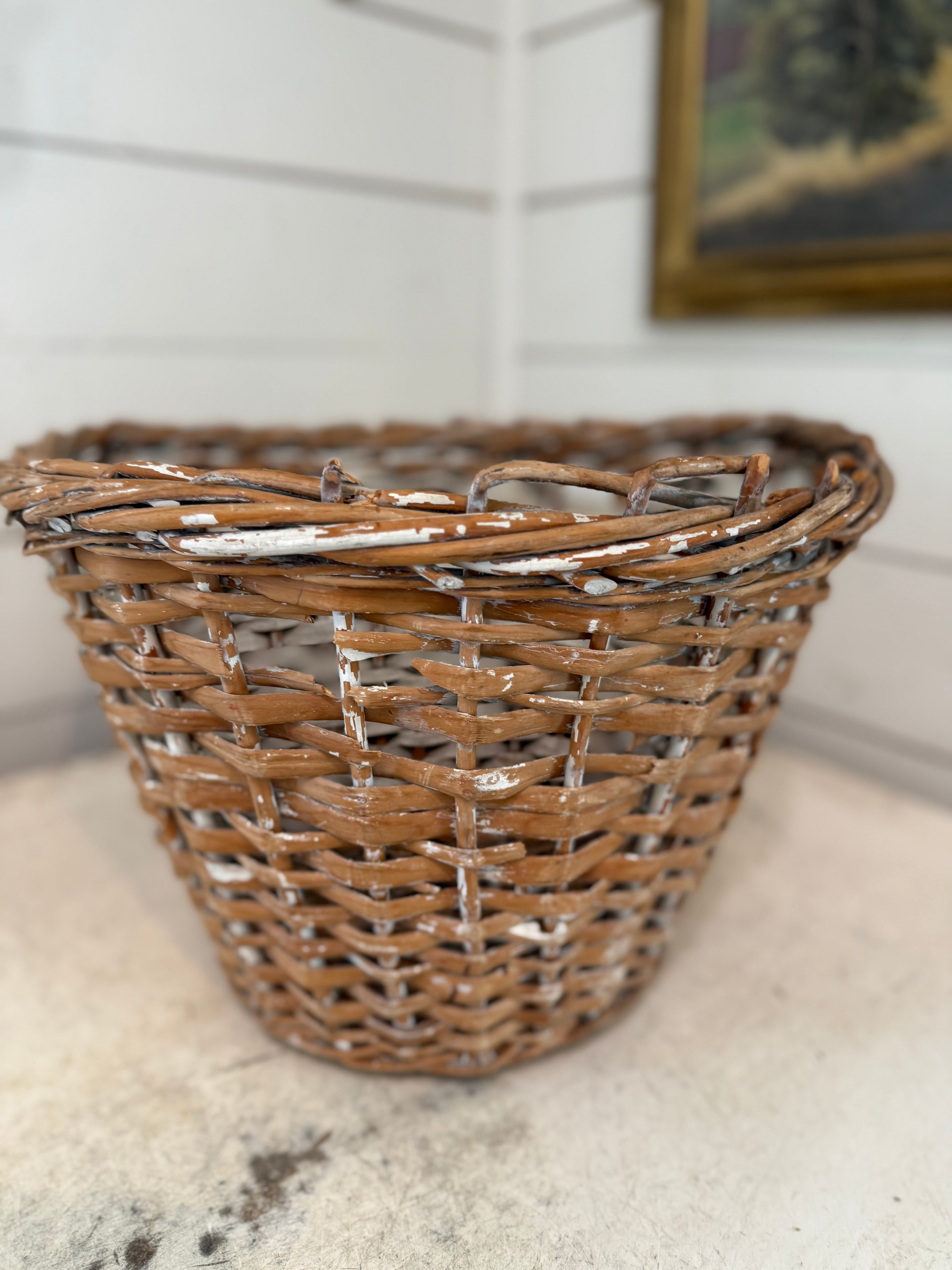 Vintage woven bike basket
