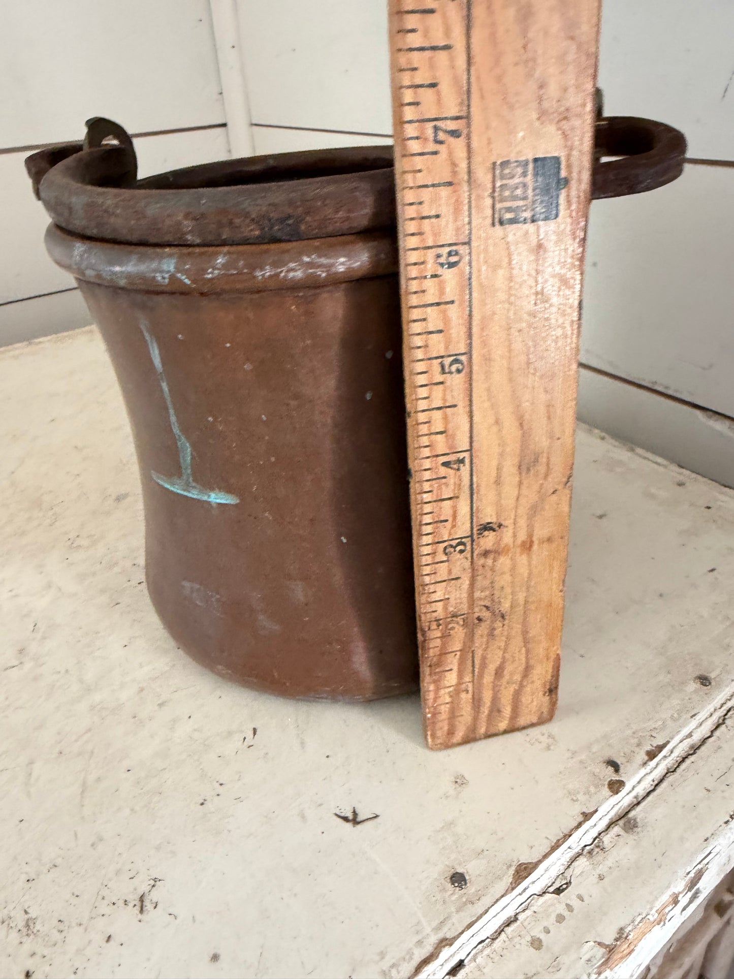 Antique Copper Boiler Kettle Candy Cauldron 19th century