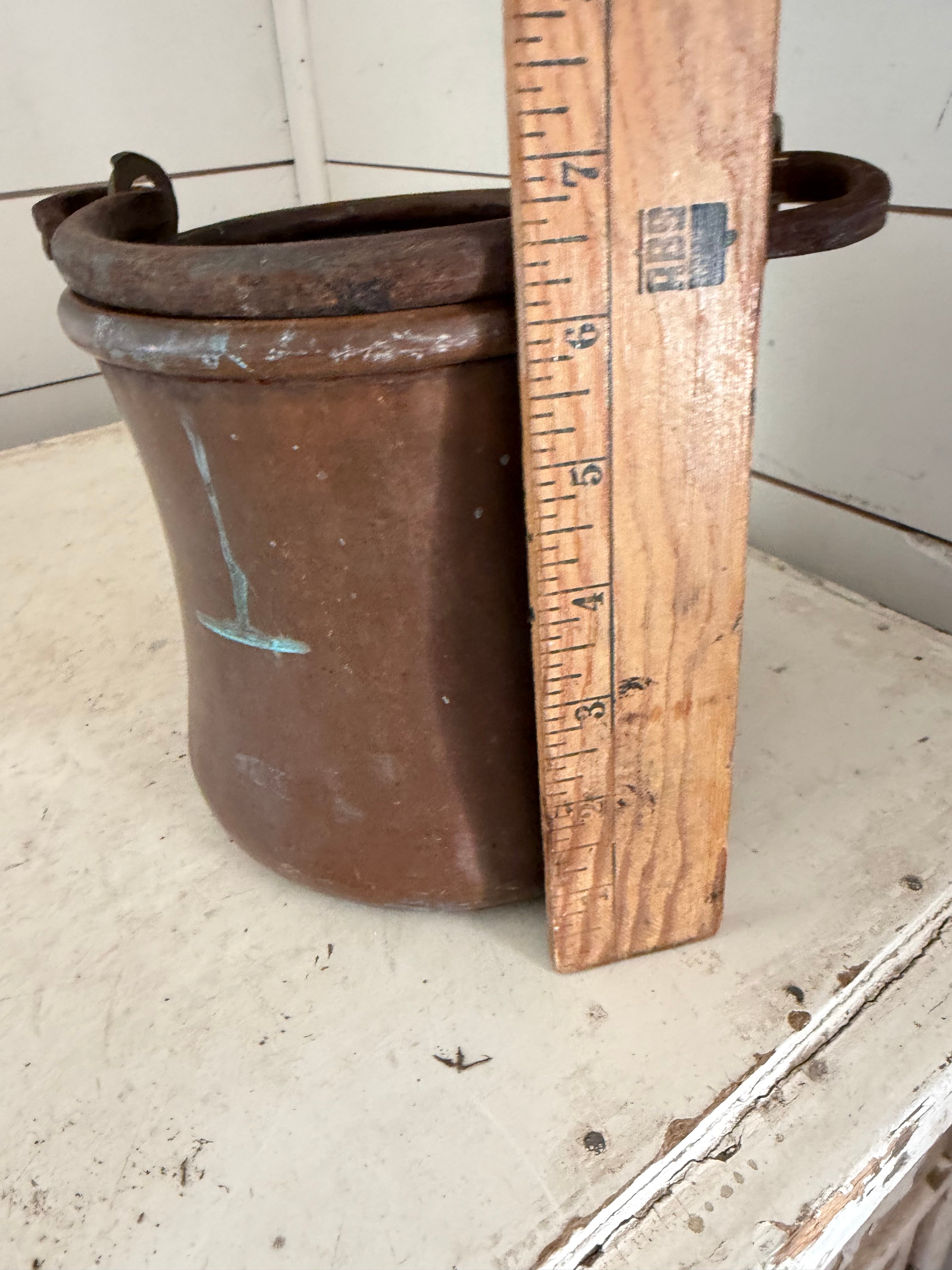 Antique Copper Boiler Kettle Candy Cauldron 19th century