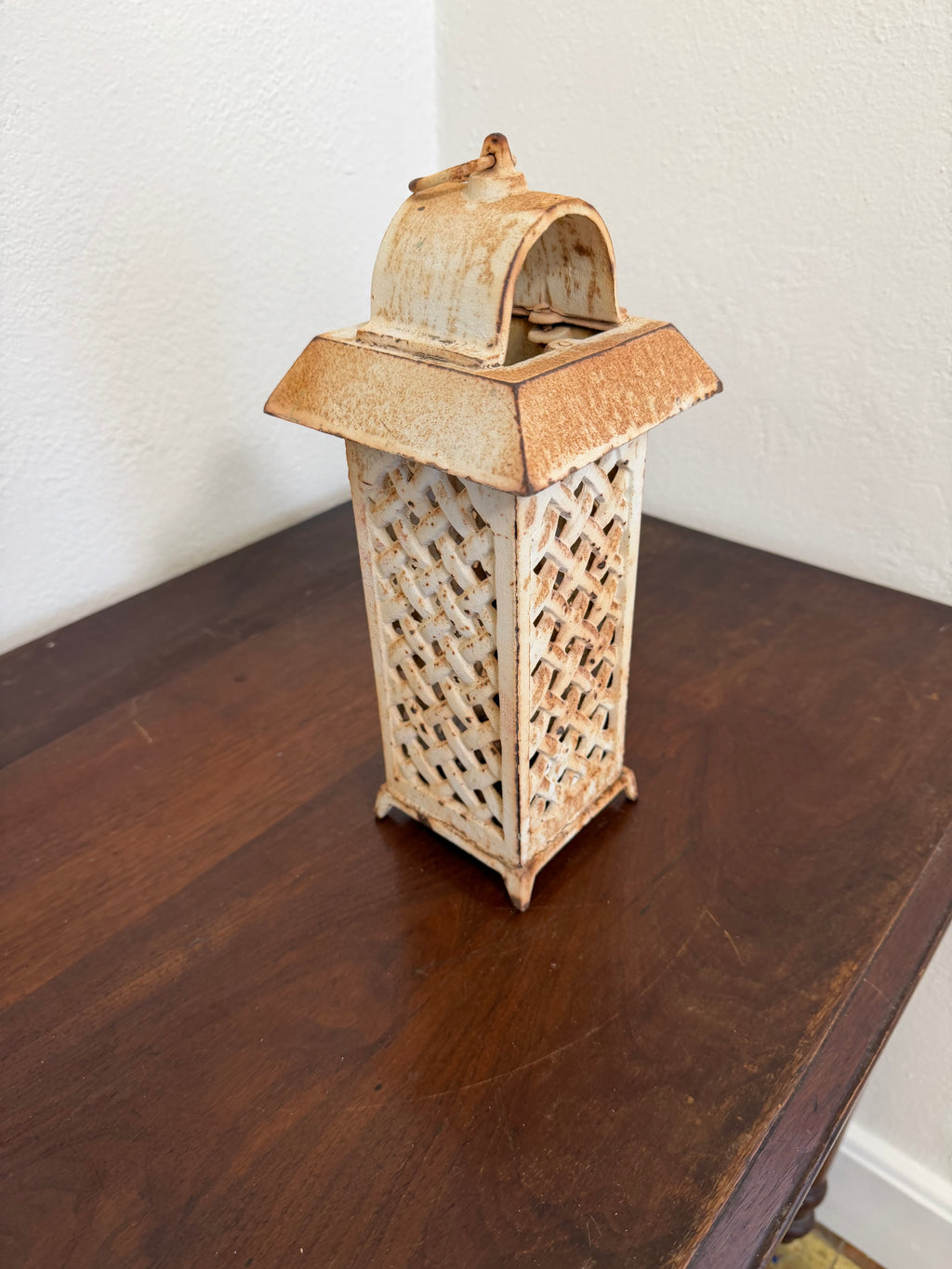 Vintage Cast Iron Candle Lantern