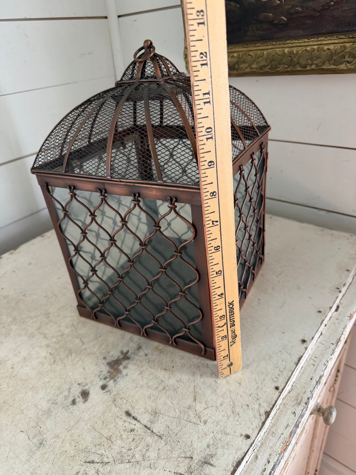 Large Rustic Copper Color Lantern