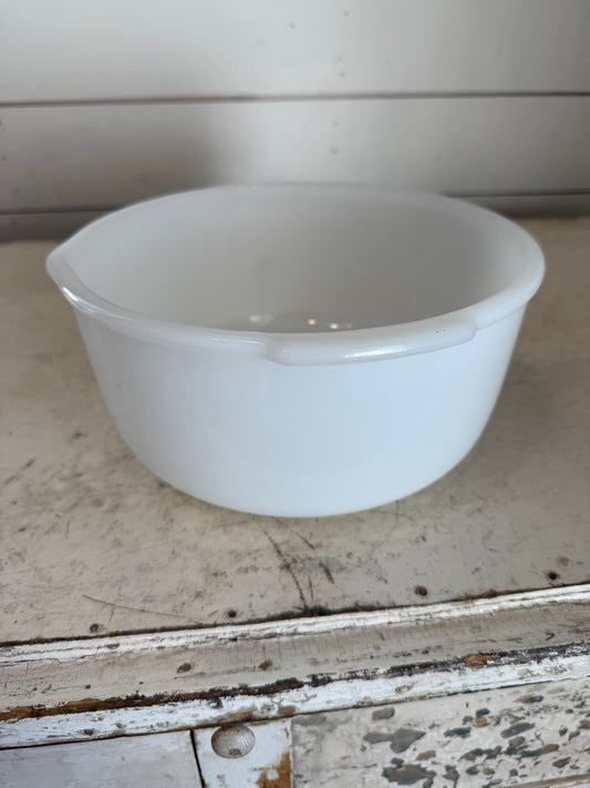 Glasbake 9” Milk Glass Mixing bowl for Sunbeam