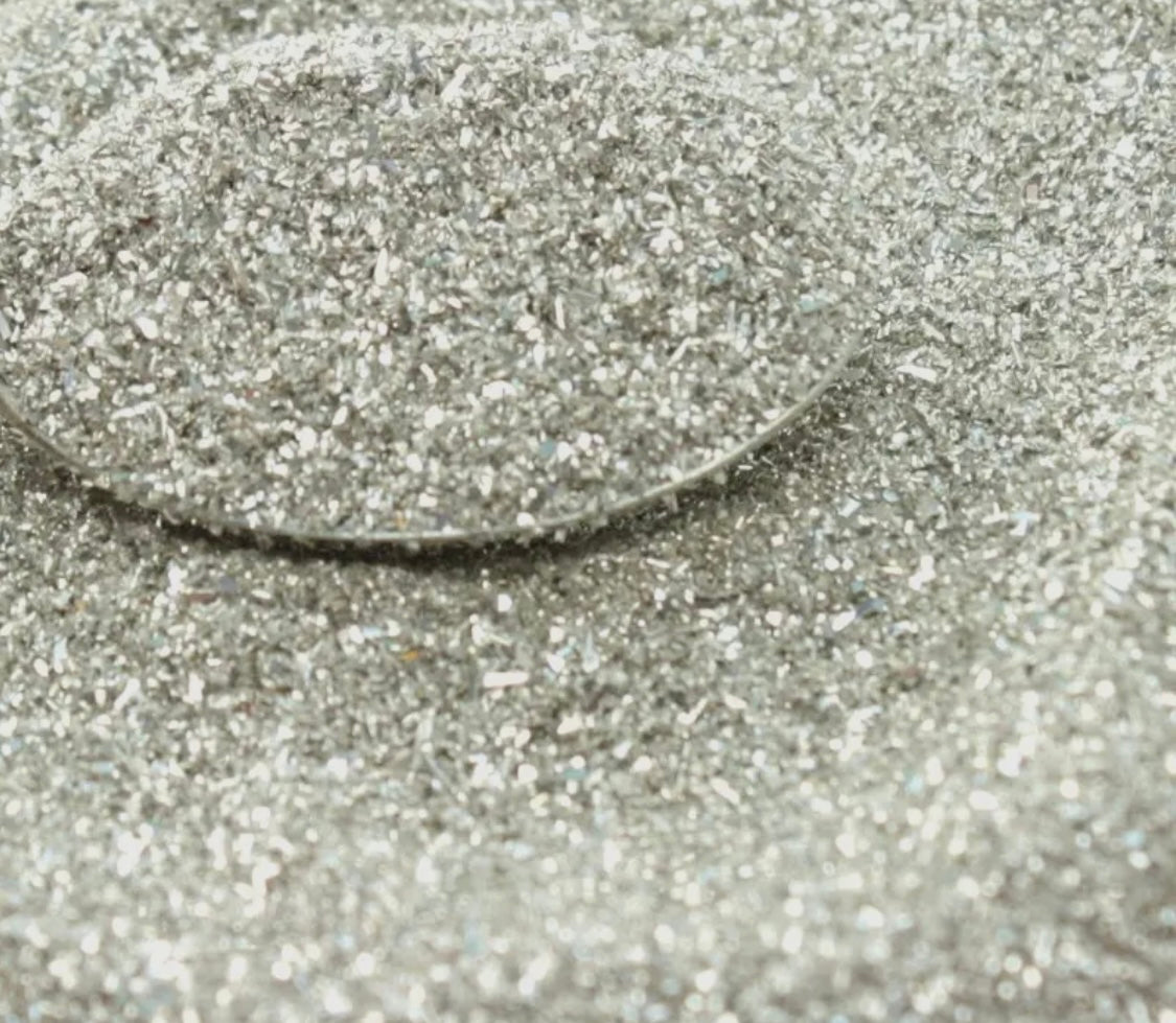 1.25 oz Sparkly Silver Glass Glitter