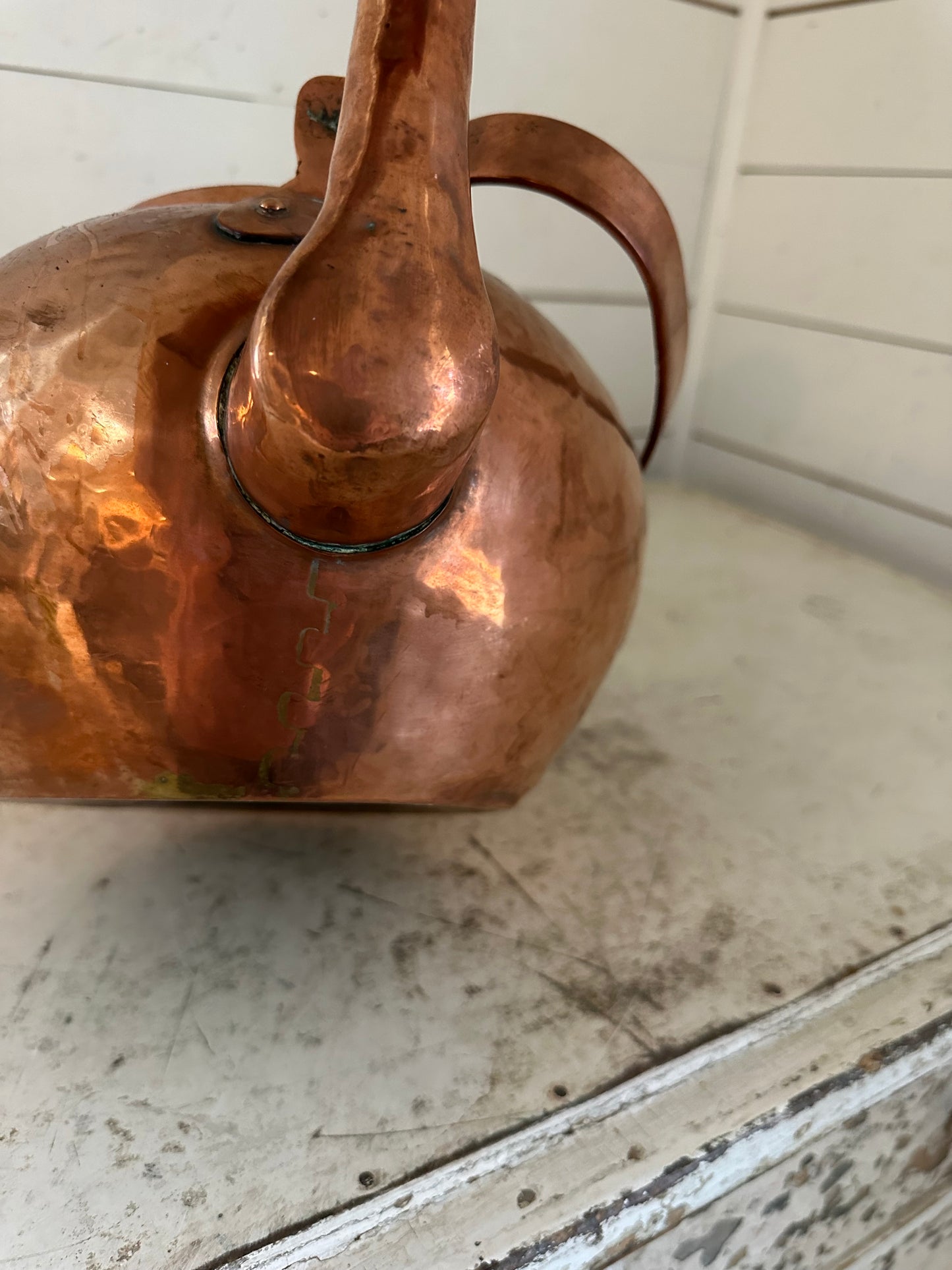 19th Century Copper Kettle has a repair on top
