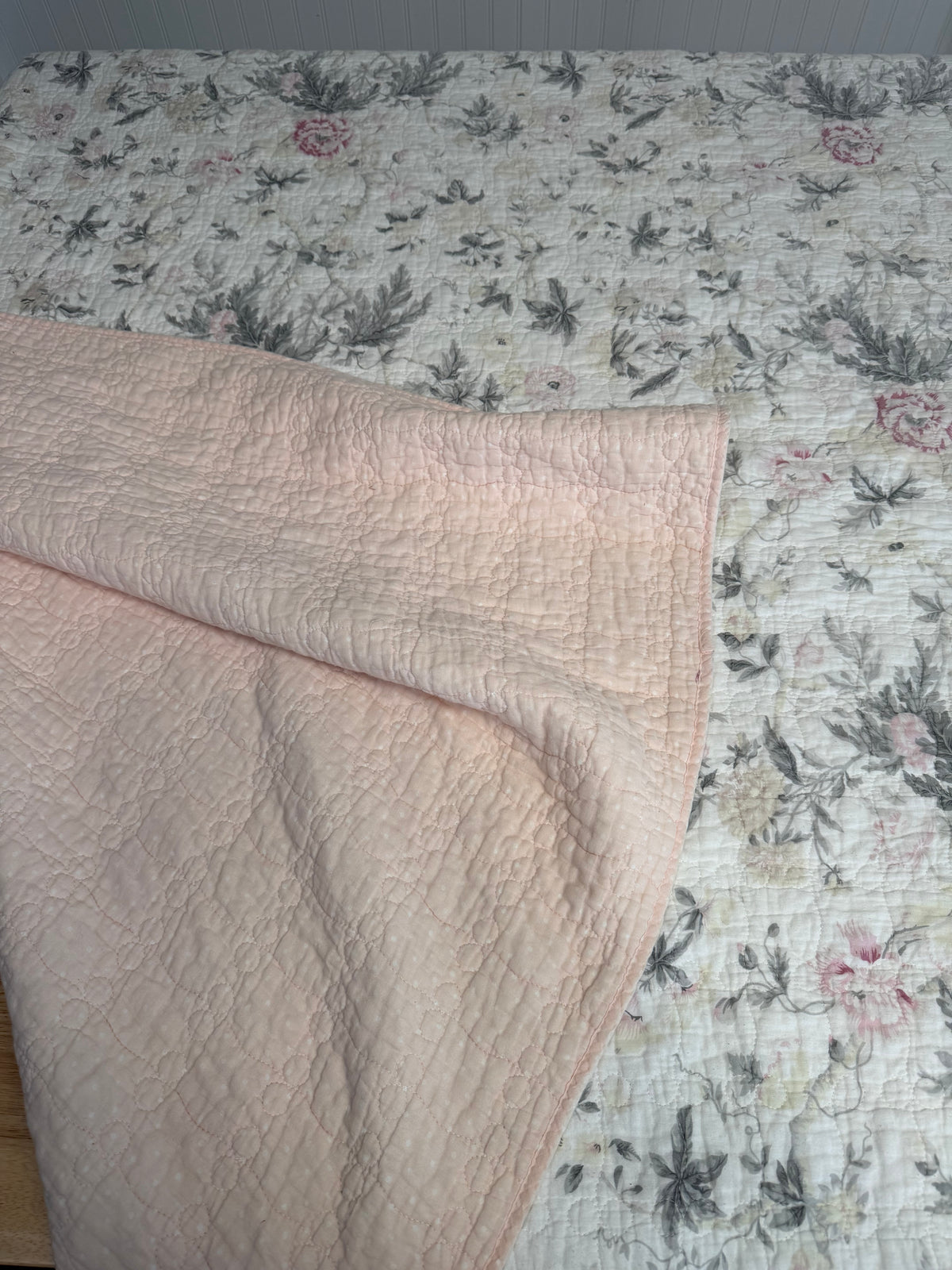Half of a Laura Ashley King Cutter Quilt