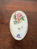 Vintage Shackman Porcelain Floral 2 Piece Easter Egg Trinket Box Made in Japan