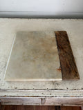 Square marble and wood charcuterie board
