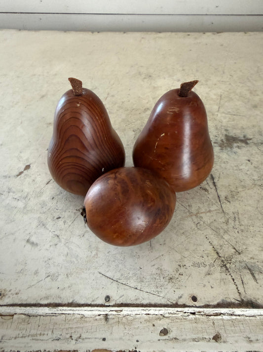 Set of wooden pears