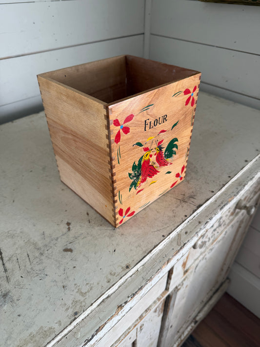 Medium size wooden canister missing the lid